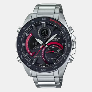 Edifice Men Quartz Black Dial Chronograph Stainless Steel Watch EX499