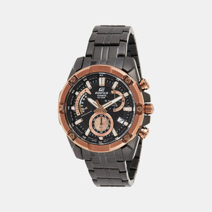 Edifice Men Quartz Black Dial Chronograph Stainless Steel Watch EX492