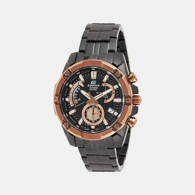Edifice Men Quartz Black Dial Chronograph Stainless Steel Watch EX492