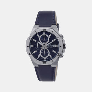 Edifice Men Quartz Blue Dial Chronograph Leather Watch ED587