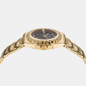 Greca Reaction Men Quartz Black Dial Analog Stainless Steel Watch VE3I00522