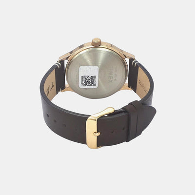 Fashion Men Quartz Blue Dial Analog Leather Watch TWEG19701