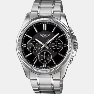 Enticer Men Quartz Black Dial Chronograph Stainless Steel Watch A836