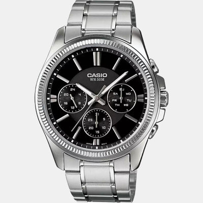 Enticer Men Quartz Black Dial Chronograph Stainless Steel Watch A836