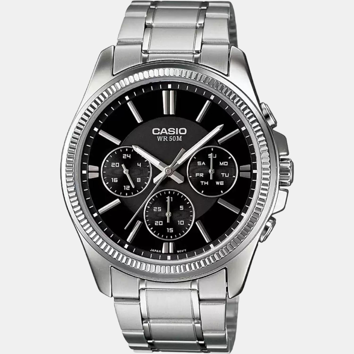 Enticer Men Quartz Black Dial Chronograph Stainless Steel Watch A836