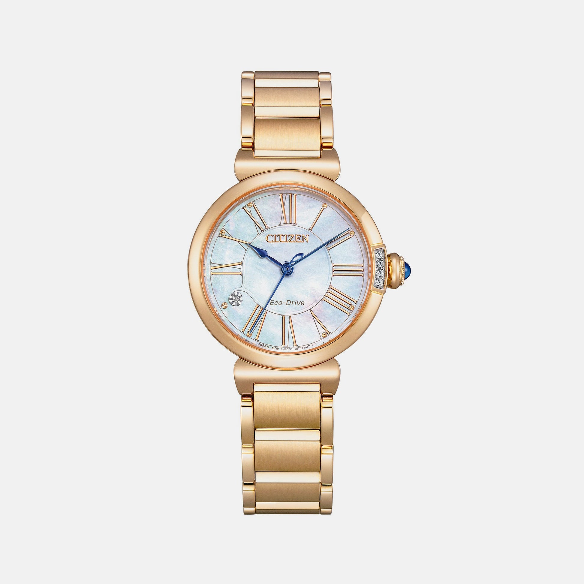 Citizen L Women Eco-Drive Mother Of Pearl Dial Analog Stainless Steel Watch EM1063-89D
