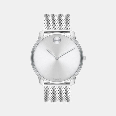 Bold Men Quartz Grey Dial Analog Stainless Steel Watch 3600599