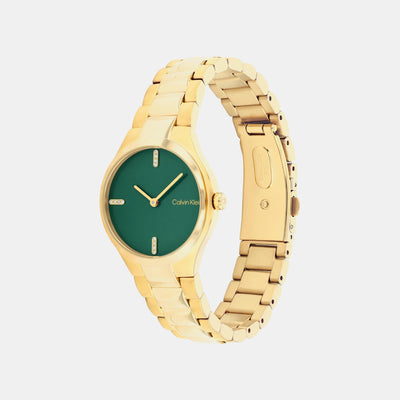 Admire Women Quartz Green Dial Analog Stainless Steel Watch 25200333
