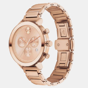 Bold Women Quartz Rose Gold Dial Chronograph Stainless Steel Watch 3600886