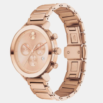 Bold Women Quartz Rose Gold Dial Chronograph Stainless Steel Watch 3600886