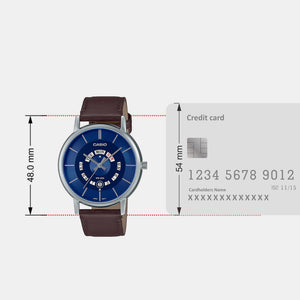 Enticer Men Quartz Blue Dial Analog Leather Watch A2136