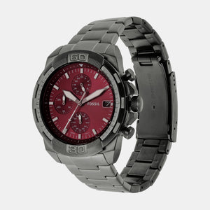Bronson Men Quartz Smoke Dial Chronograph Stainless Steel Watch FS6017