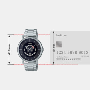 Enticer Men Quartz Black Dial Analog Stainless Steel Watch A2135