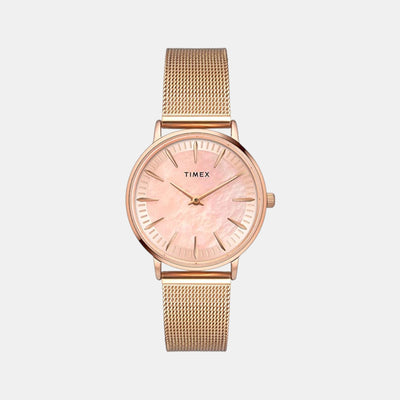 Fashion Women Quartz Mother Of Pearl Dial Analog Stainless Steel Watch TWEL15607