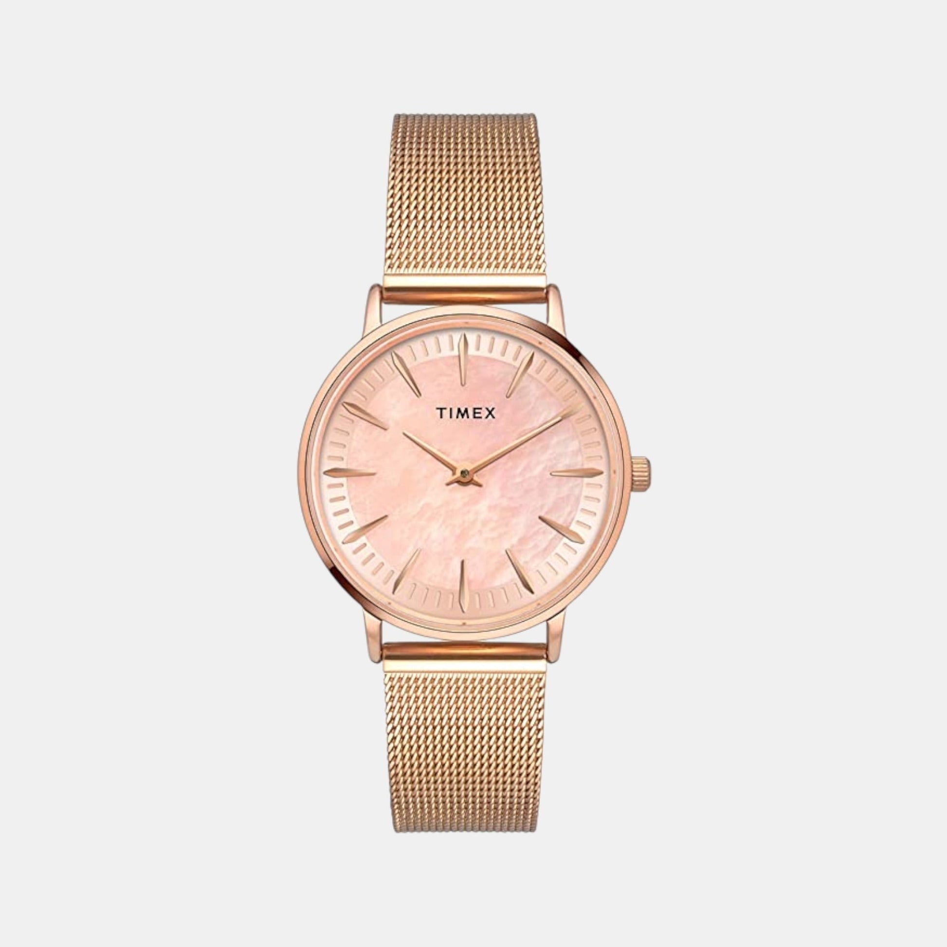 Fashion Women Quartz Mother Of Pearl Dial Analog Stainless Steel Watch TWEL15607