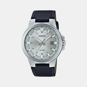 Enticer Men Quartz Silver Dial Analog Leather Watch A1825