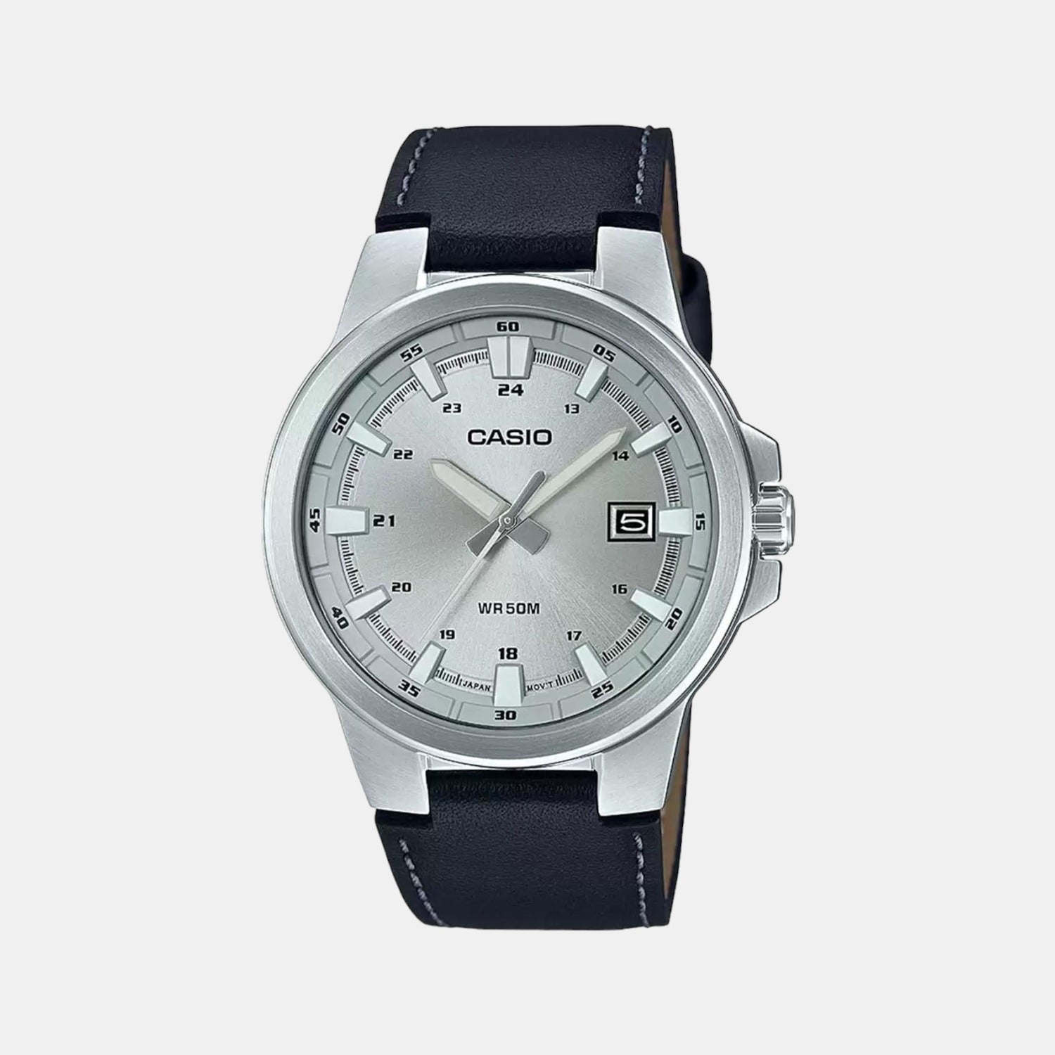 Enticer Men Quartz Silver Dial Analog Leather Watch A1825