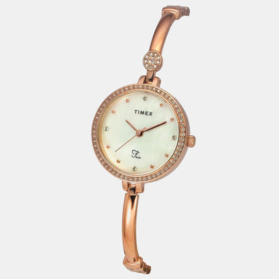 Fria Women Quartz Mother Of Pearl Dial Analog Brass Watch TWEL18402