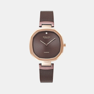 Brilliant Women Quartz Brown Dial Analog Stainless Steel Watch V277LXVNMN