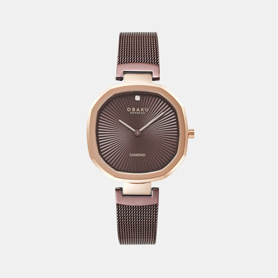 Brilliant Women Quartz Brown Dial Analog Stainless Steel Watch V277LXVNMN