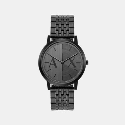 Dale Men Quartz Black Dial Analog Stainless Steel Watch AX2872
