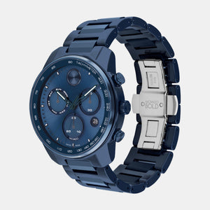 Bold Men Quartz Blue Dial Chronograph Ceramic Watch 3601117