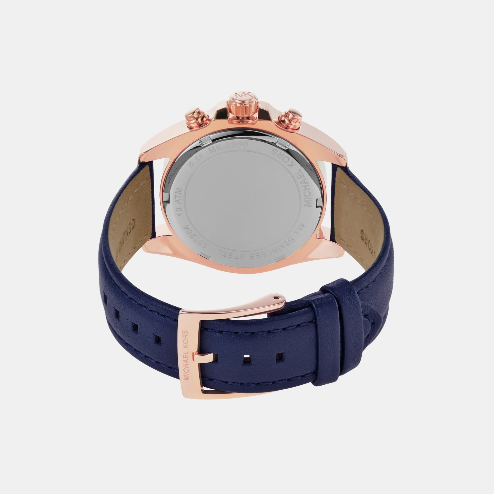 Bradshaw Women Quartz White Dial Chronograph Leather Watch MK2960