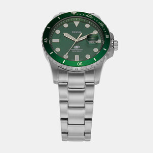 Fossil Blue Dive Men Quartz Green Dial Analog Stainless Steel Watch FS6033