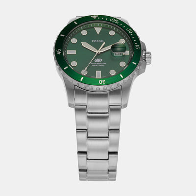 Fossil Blue Dive Men Quartz Green Dial Analog Stainless Steel Watch FS6033
