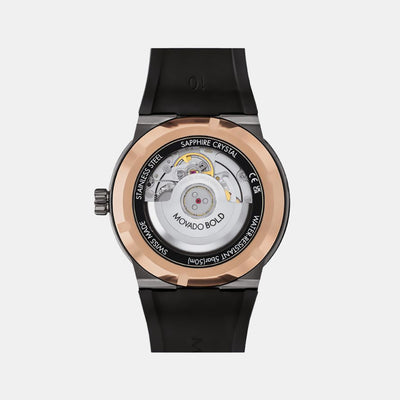 Bold Men Quartz Black Dial Analog Stainless Steel Watch 3600928