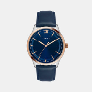 Classics Men Quartz Blue Dial Analog Leather Watch TW0TG6520
