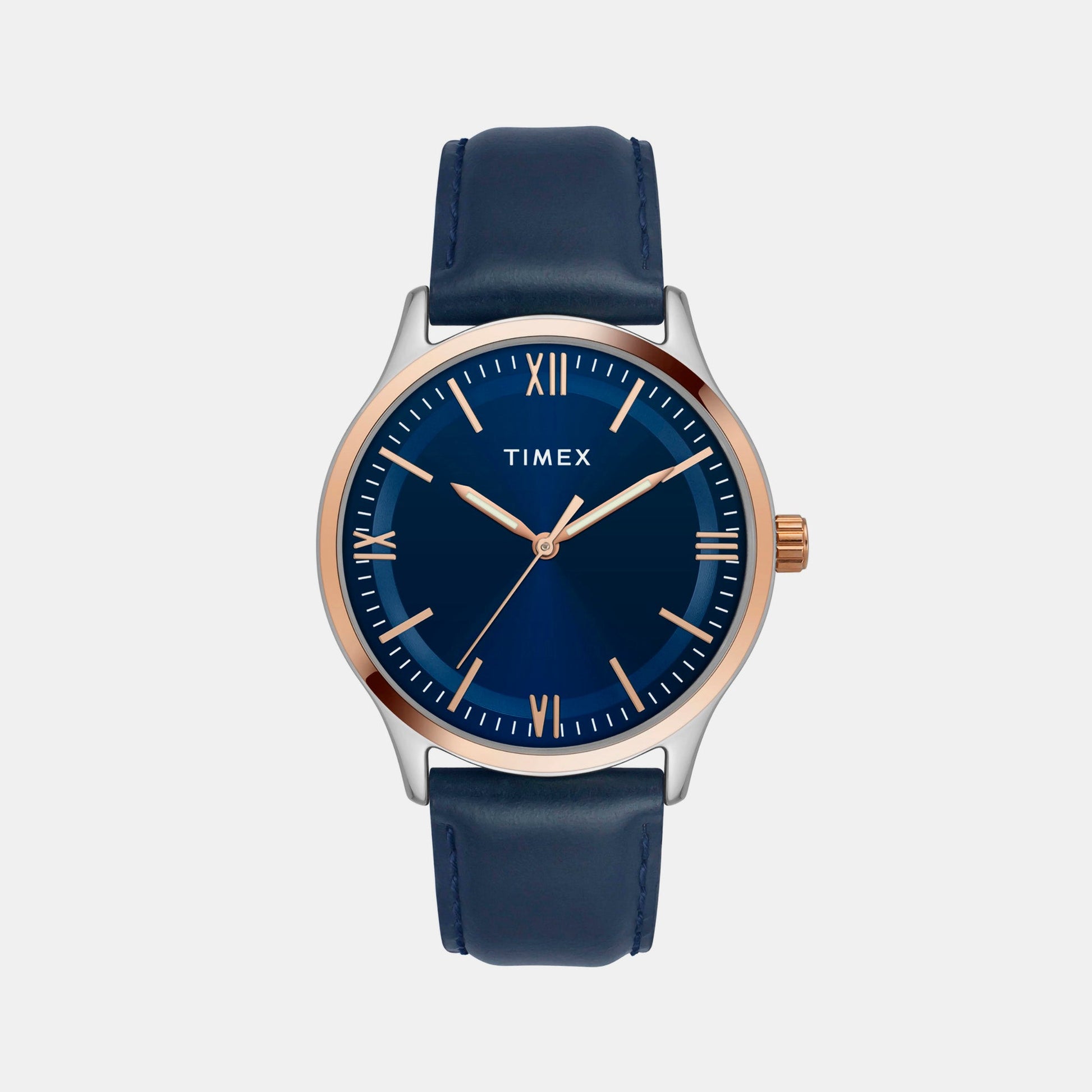 Classics Men Quartz Blue Dial Analog Leather Watch TW0TG6520