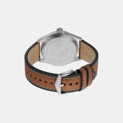 Defender Men Solar Blue Dial Analog Leather Watch FS5975