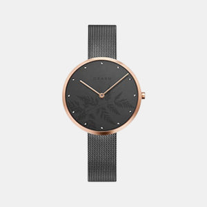 Hassel Natur Granite Women Quartz Black Dial Analog Stainless Steel Watch V219LXVKMJ