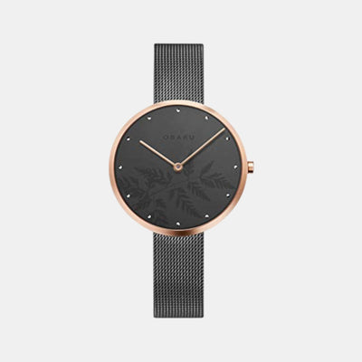 Hassel Natur Granite Women Quartz Black Dial Analog Stainless Steel Watch V219LXVKMJ