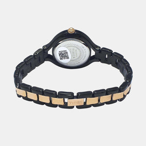 Fria Women Quartz Black Dial Analog Stainless Steel Watch TWEL14010