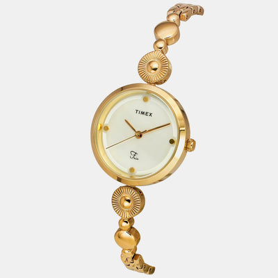 Fria Women Quartz Mother Of Pearl Dial Analog Brass Watch TWEL18200