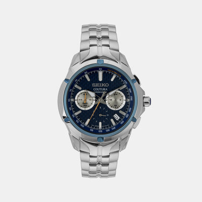 Coutura Men Quartz Blue Dial Chronograph Stainless Steel Watch SSB431P9