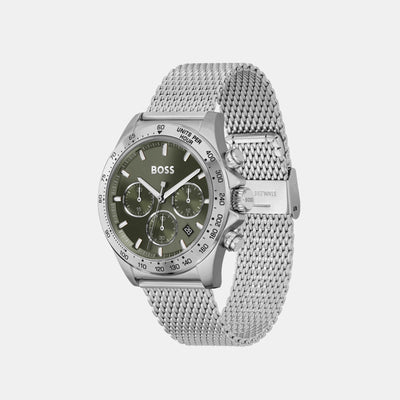 Hero Men Quartz Green Dial Chronograph Mesh Watch 1514020