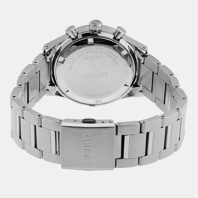 Dress Men Quartz Black Dial Chronograph Stainless Steel Watch SSB419P1
