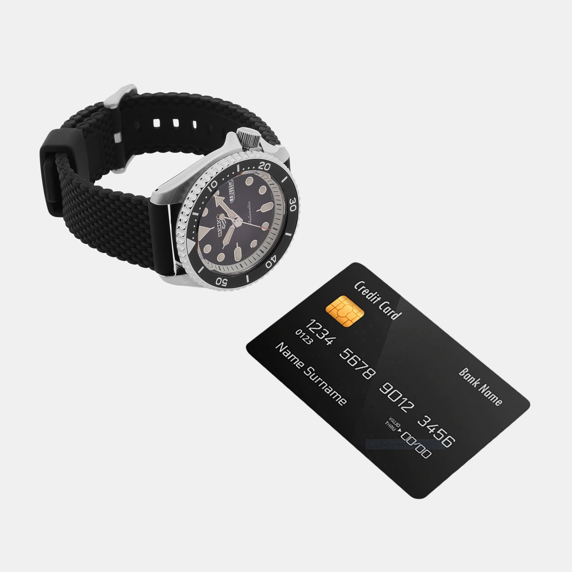 5 Sports Men Automatic Black Dial Analog Silicone Watch SRPD73K2