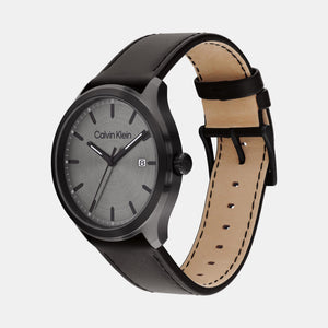Define Men Quartz Grey Dial Analog Leather Watch 25200355