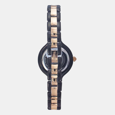 Fria Women Quartz Black Dial Analog Stainless Steel Watch TWEL14010