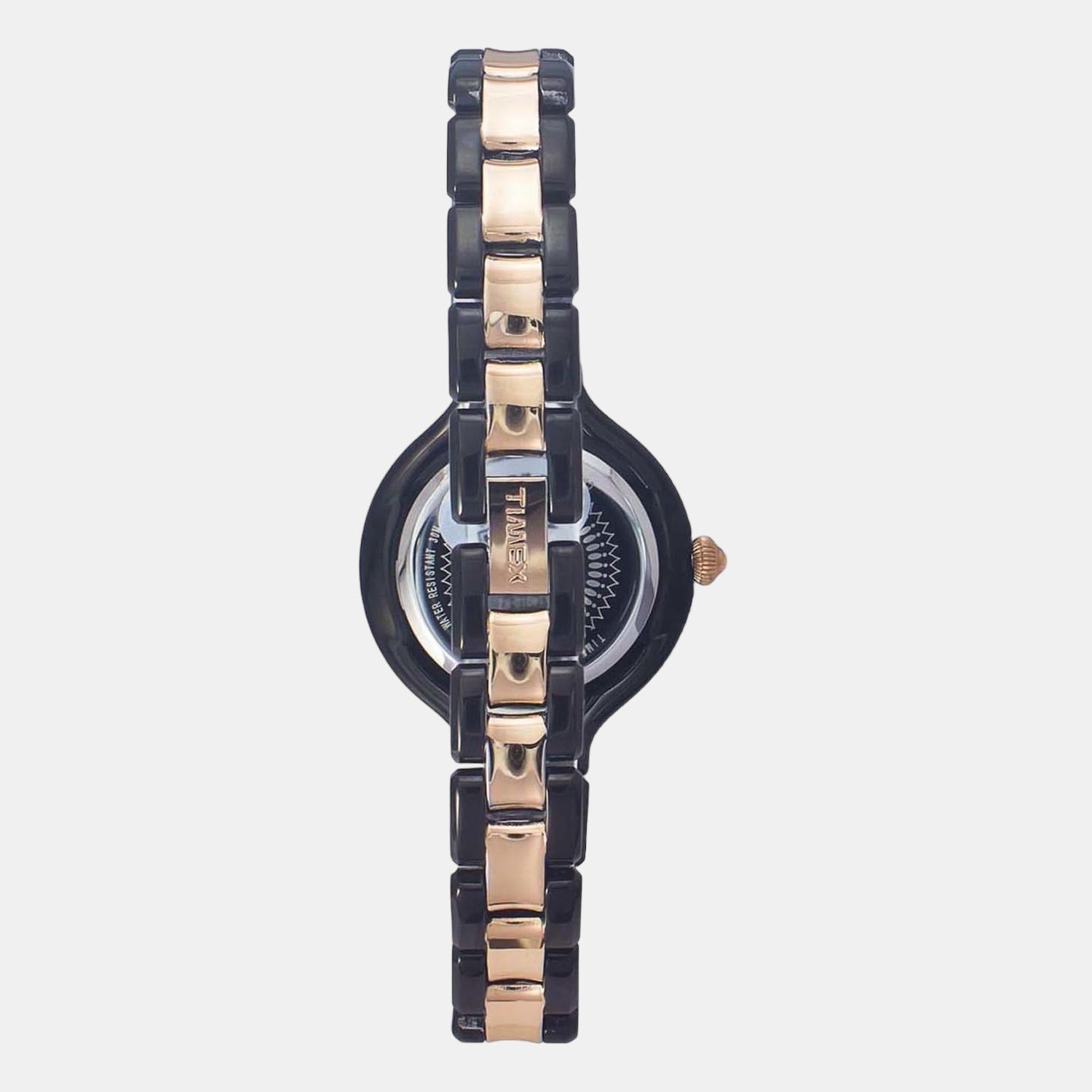 Fria Women Quartz Black Dial Analog Stainless Steel Watch TWEL14010