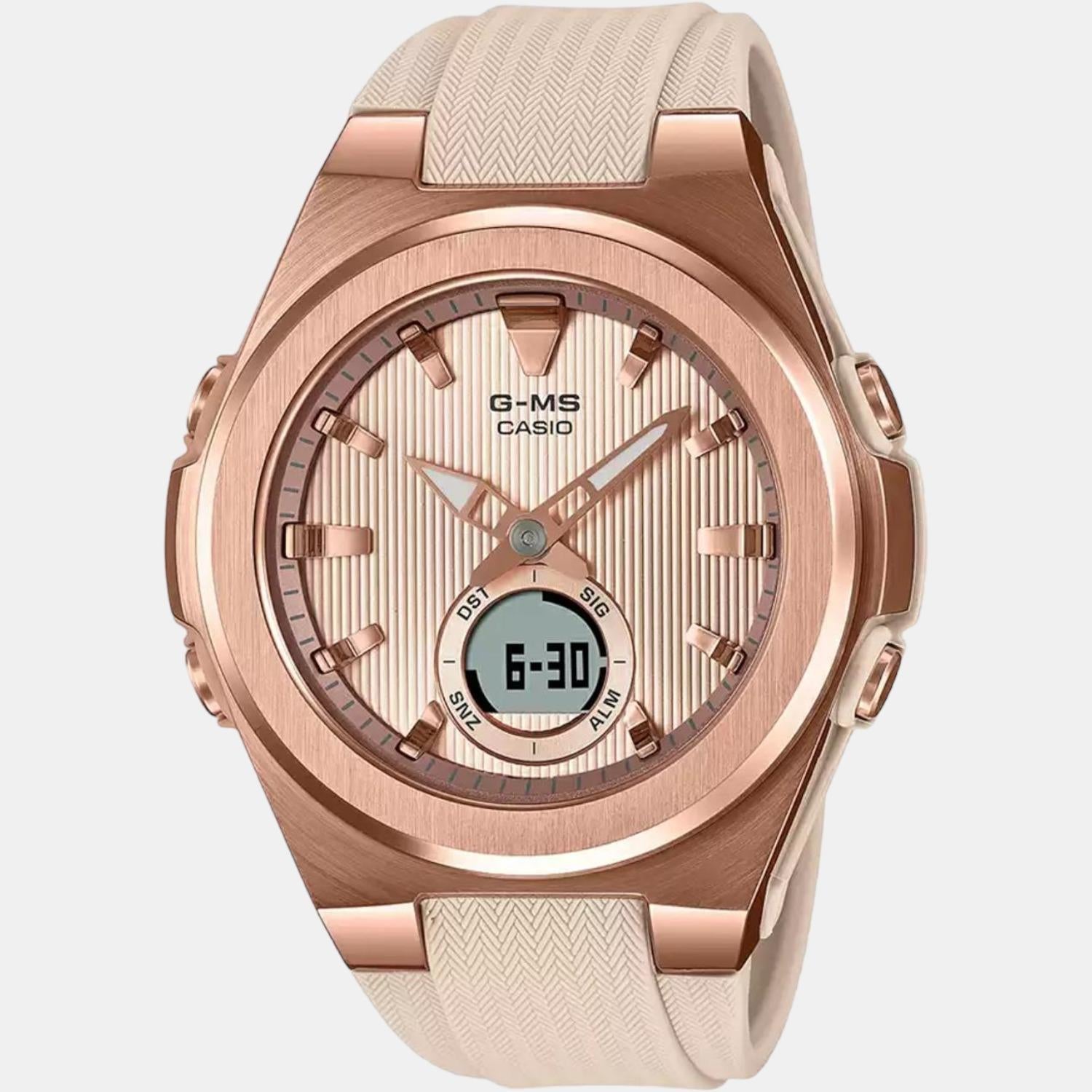 Baby-G Women Quartz Rose Gold Dial Analog-Digital Resin Watch BX194