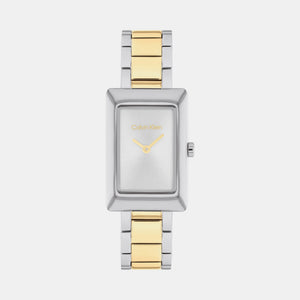Ck Styled Women Quartz Silver Dial Analog Stainless Steel Watch 25200420