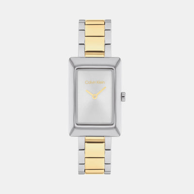 Ck Styled Women Quartz Silver Dial Analog Stainless Steel Watch 25200420