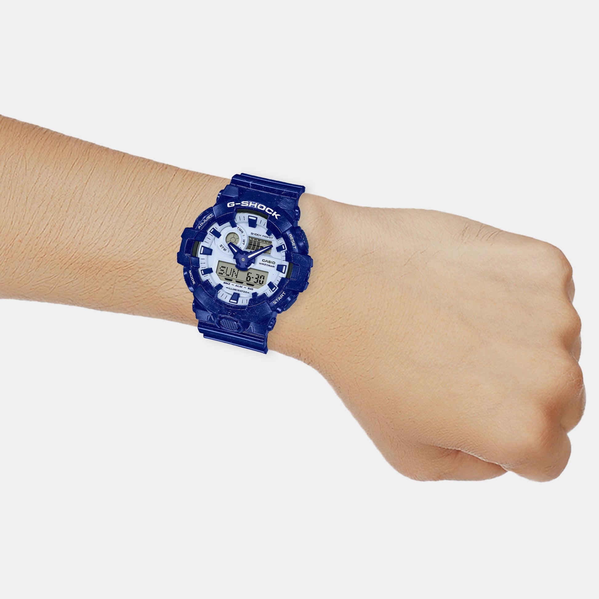G-Shock Men Quartz Blue Dial Analog-Digital Resin Watch G1256