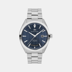 Heritage Men Quartz Blue Dial Analog Stainless Steel Watch 3650177