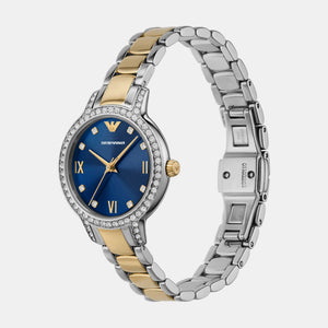 Cleo Women Quartz Blue Dial Analog Stainless Steel Watch AR11576